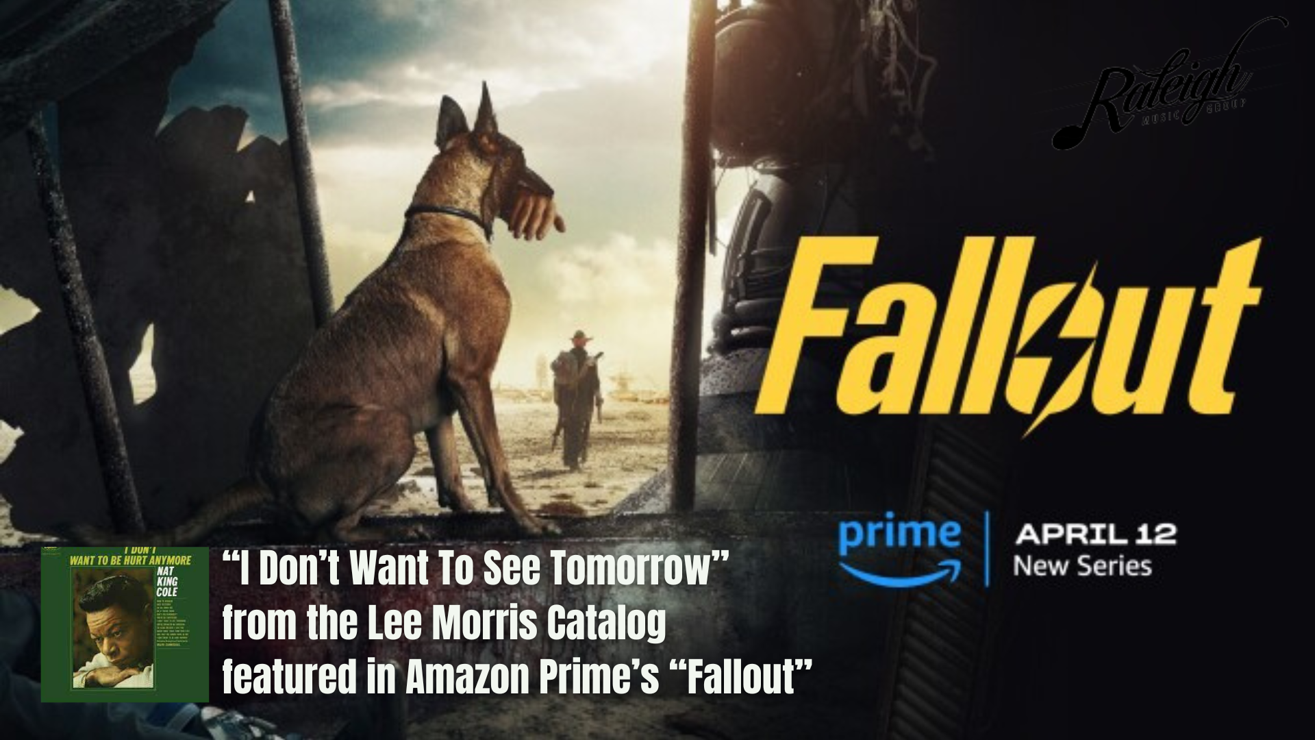 A dog and a man in a desert scene from Amazon Prime's "Fallout".